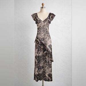 J for Justify Gray Animal Print Maxi Dress